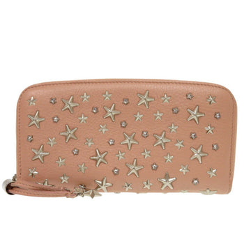 Jimmy Choo Philippa Star Stud Leather Pink Long Wallet 1689Jimmy Choo