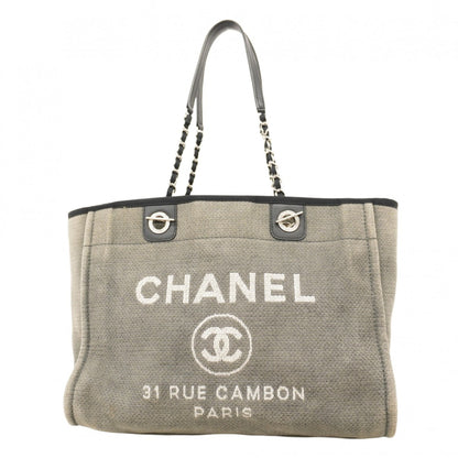 Chanel Deauville Tote Bag With Chain Shoulder Strap