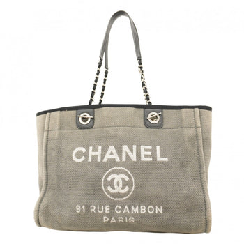 Chanel Deauville Tote Bag With Chain Shoulder Strap