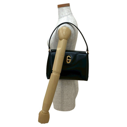 Gucci Old Gucci G Logo Turnlock Hardware Calfskin Leather Handbag In Black 804-4