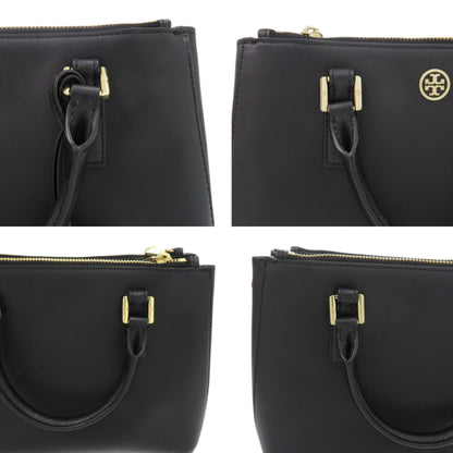 Tory Burch 2-Way Robinson Micro Zip Tote In Black Leather