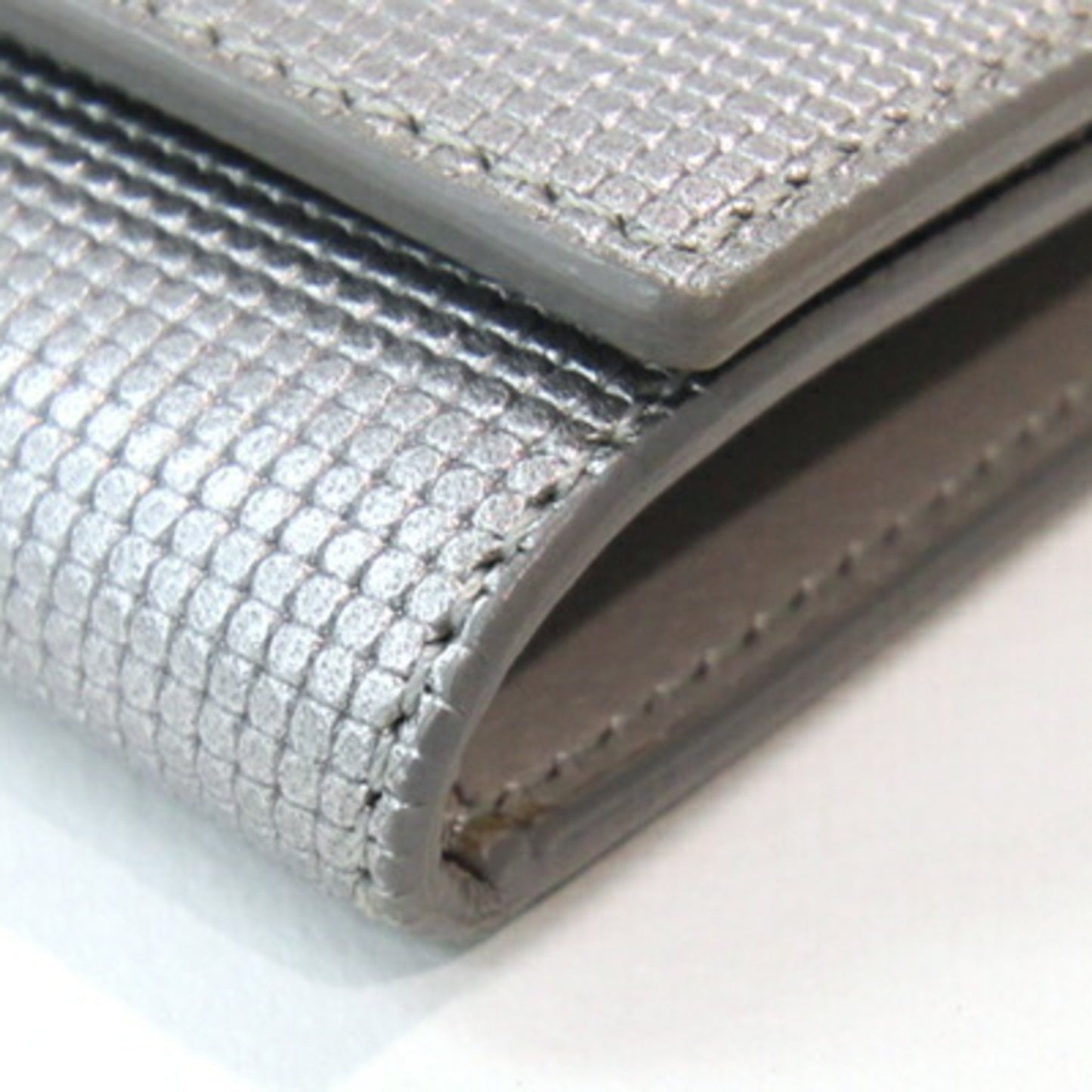 Fendi 6-Ring Key Case 8Ap079 Silver Leather