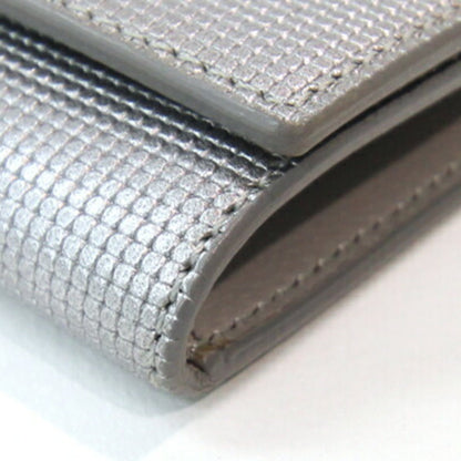 Fendi 6-Ring Key Case 8Ap079 Silver Leather