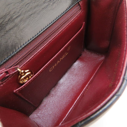 Chanel Matelasse Chain Mini Handbag In Black Lambskin