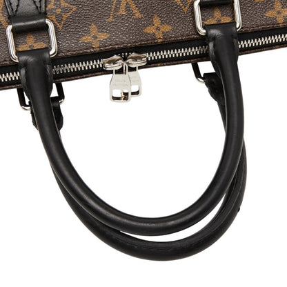 Louis Vuitton Monogram Macassar Porte-Document Jour Handbag/Business Bag M40868 Brown/Black Leather