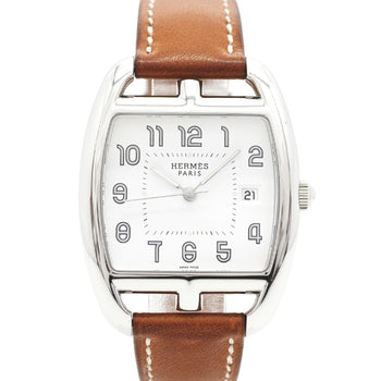 Herms Cape Cod Tonneau Ct1.710 White Dial Wristwatch