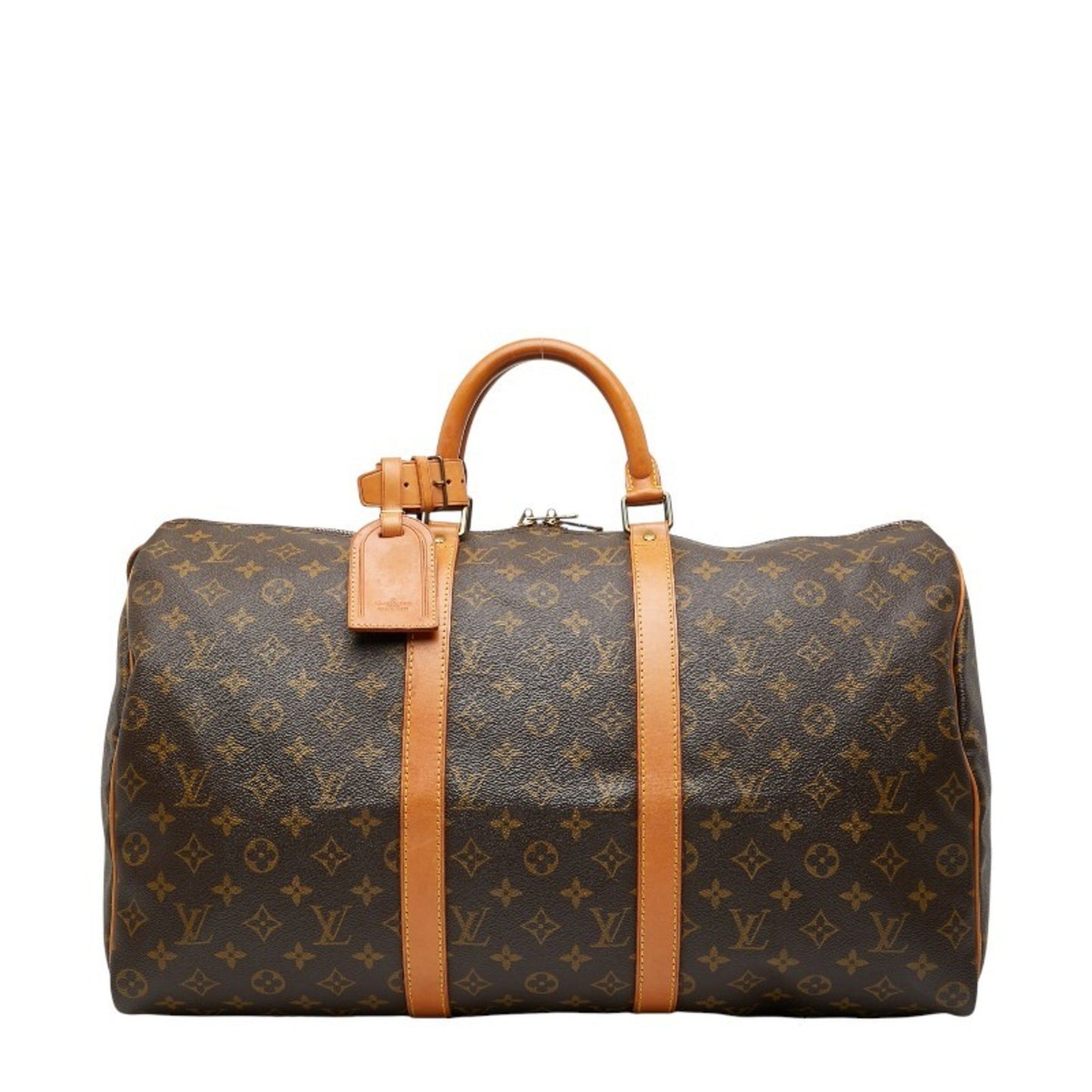 Louis Vuitton Monogram Keepall 50 Boston Bag M41426 Brown Leather