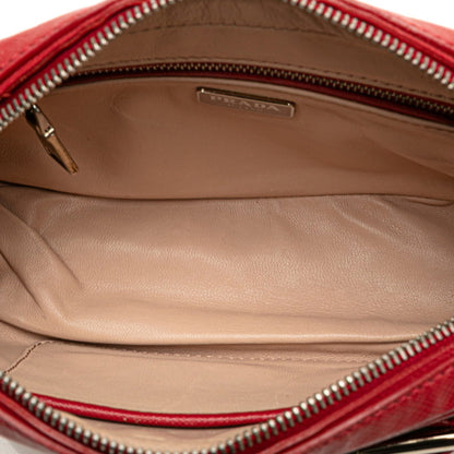 Prada Buckle Crossbody Shoulder Bag In Red Saffiano Leather
