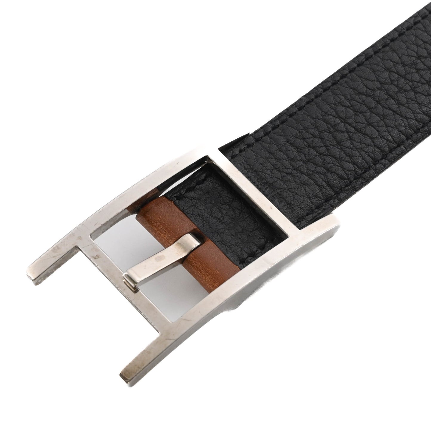 Hermes Api 3 Belt Reversible Box Calf Leather Fjord Black/Brown #?G