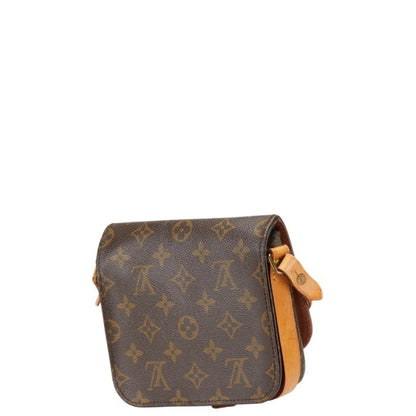 Louis Vuitton Monogram Mini Cartouchiere Crossbody Shoulder Bag M51254 Brown Leather