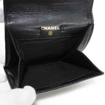 Chanel Coin Case Compact Flap Coco Mark Cc 3Rd Series Deca Caviar Skin Black
