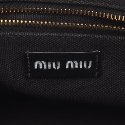 Miu Miu Miu Canapa Tote Bag Canvas Leather