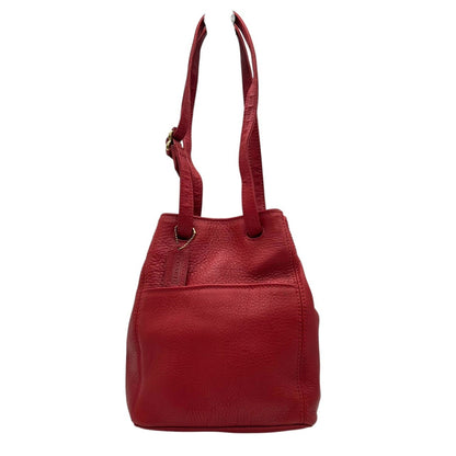 Coach Old Drawstring Shoulder Bag 4923 Bucket In Red Glove-Tanned Leather.