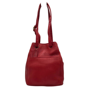 Coach Old Drawstring Shoulder Bag 4923 Bucket In Red Glove-Tanned Leather.