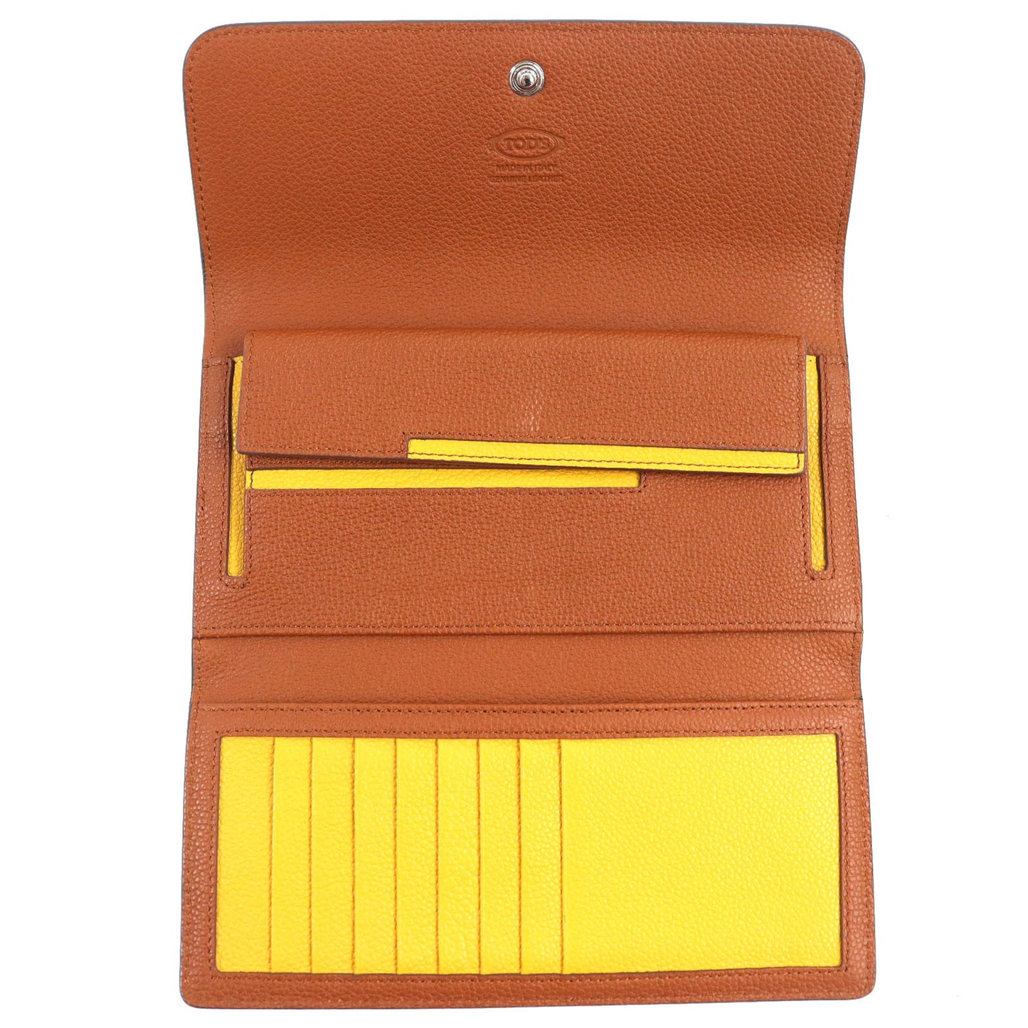 Tod'S Logo Tri-Fold Leather Long Wallet