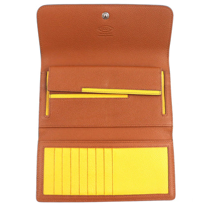 Tod'S Logo Tri-Fold Leather Long Wallet