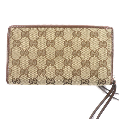 Gucci Balenciaga The Hacker Project Neoclassic Canvas And Leather Gg Print Round Zip Wallet