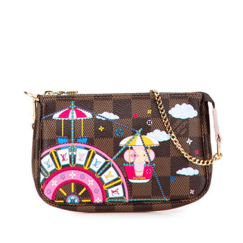 Louis Vuitton Damier Vivienne Mini Pochette Accessoires N60402 Brown Multicolor Leather