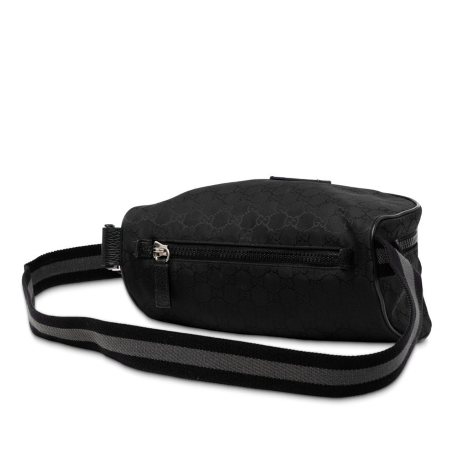 Gucci Gg Nylon Belt Bag/Waist Bag 509643 Black Leather