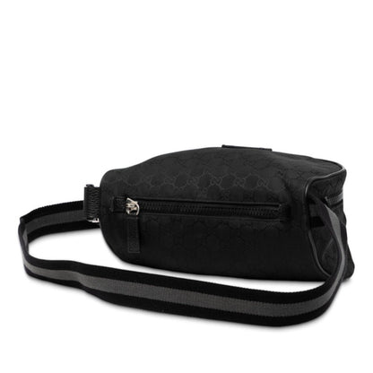Gucci Gg Nylon Belt Bag/Waist Bag 509643 Black Leather