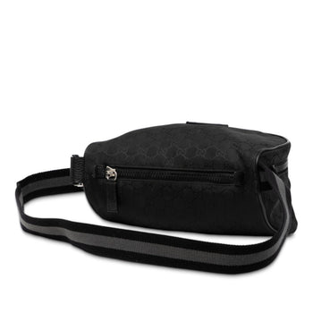 Gucci Gg Nylon Belt Bag/Waist Bag 509643 Black Leather