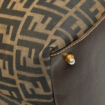 Fendi Zucca Handbag Tote Bag Brown Canvas