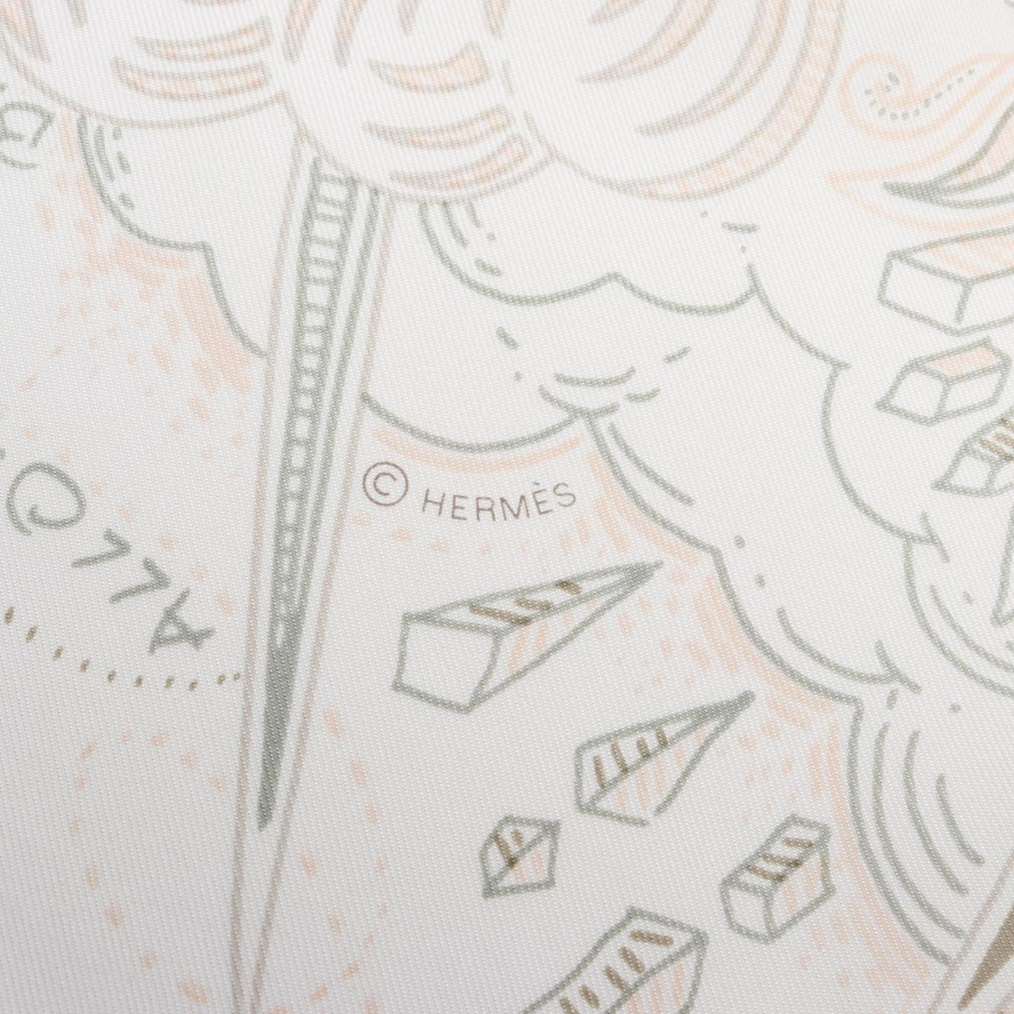 Herms Hermes Carr 90 Please Hold The Line Silk Scarf For Women