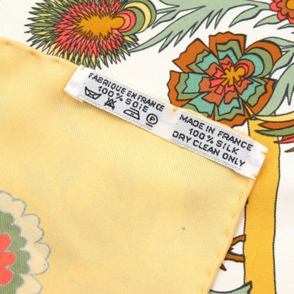 Herms Carr 90 Decoupages Paper-Cut Silk Multicolor Scarf Muffler 0750Hermes