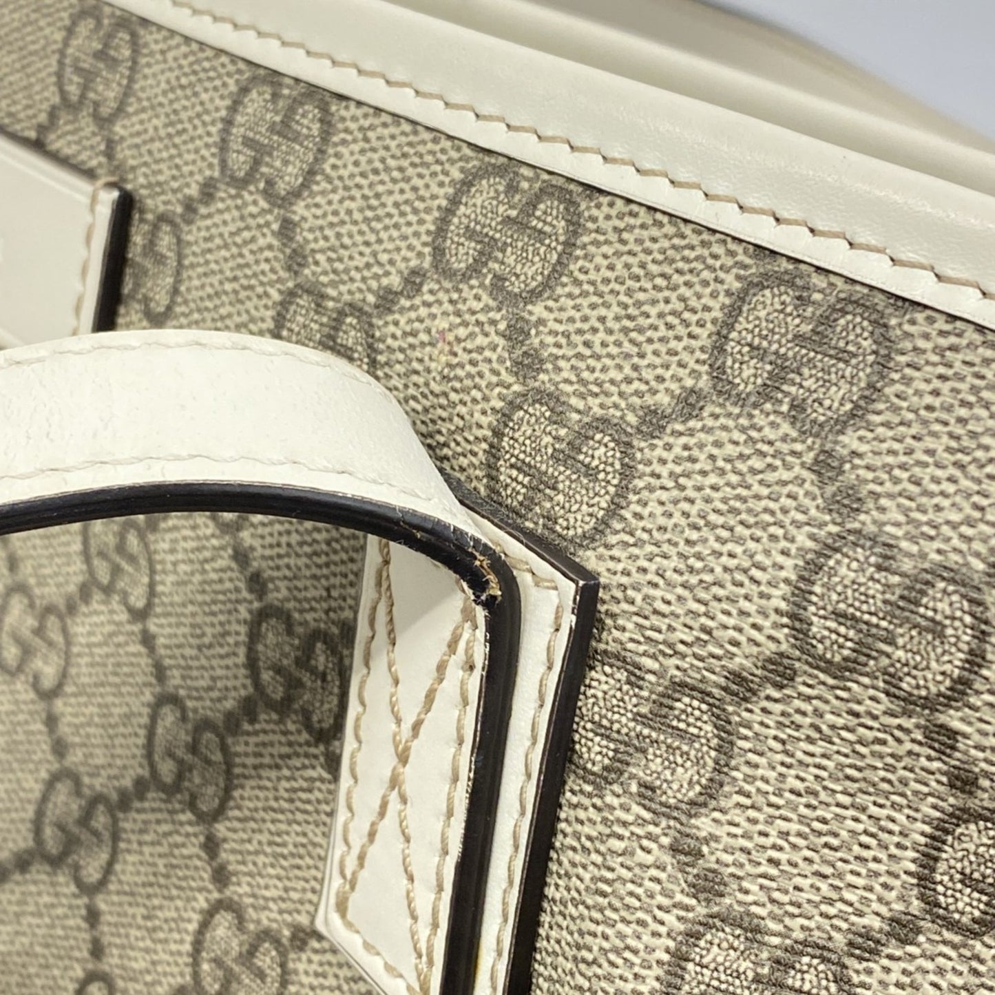 Gucci Gg Supreme Tote Bag 211138 Brown White