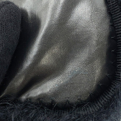 Chanel Chain Tote Bag Coco Mark Nylon Fur Chanel Black