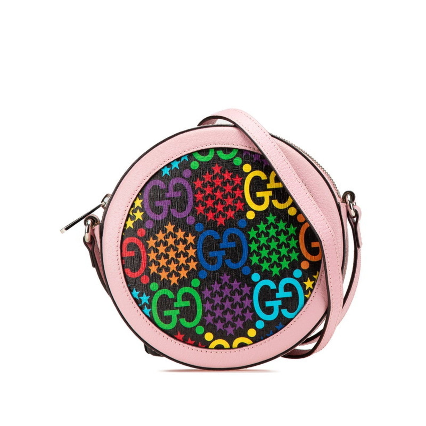 Gucci Gg Psychedelic Shoulder Bag 603938 Pink Multicolor Pvc Leather