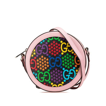 Gucci Gg Psychedelic Shoulder Bag 603938 Pink Multicolor Pvc Leather
