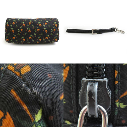 Prada Pouch Nylon Black X Orange Green