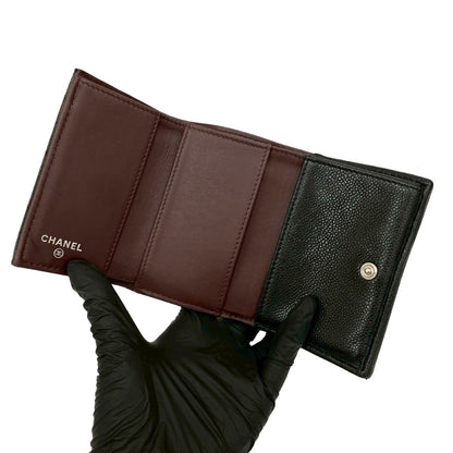 Chanel Matelasse Coco Caviar Leather Tri-Fold Wallet