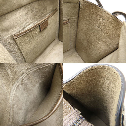Celine Luggage Nano Shopper 189243Dru.09So 2Way Handbag Leather Sliver Greige 352527