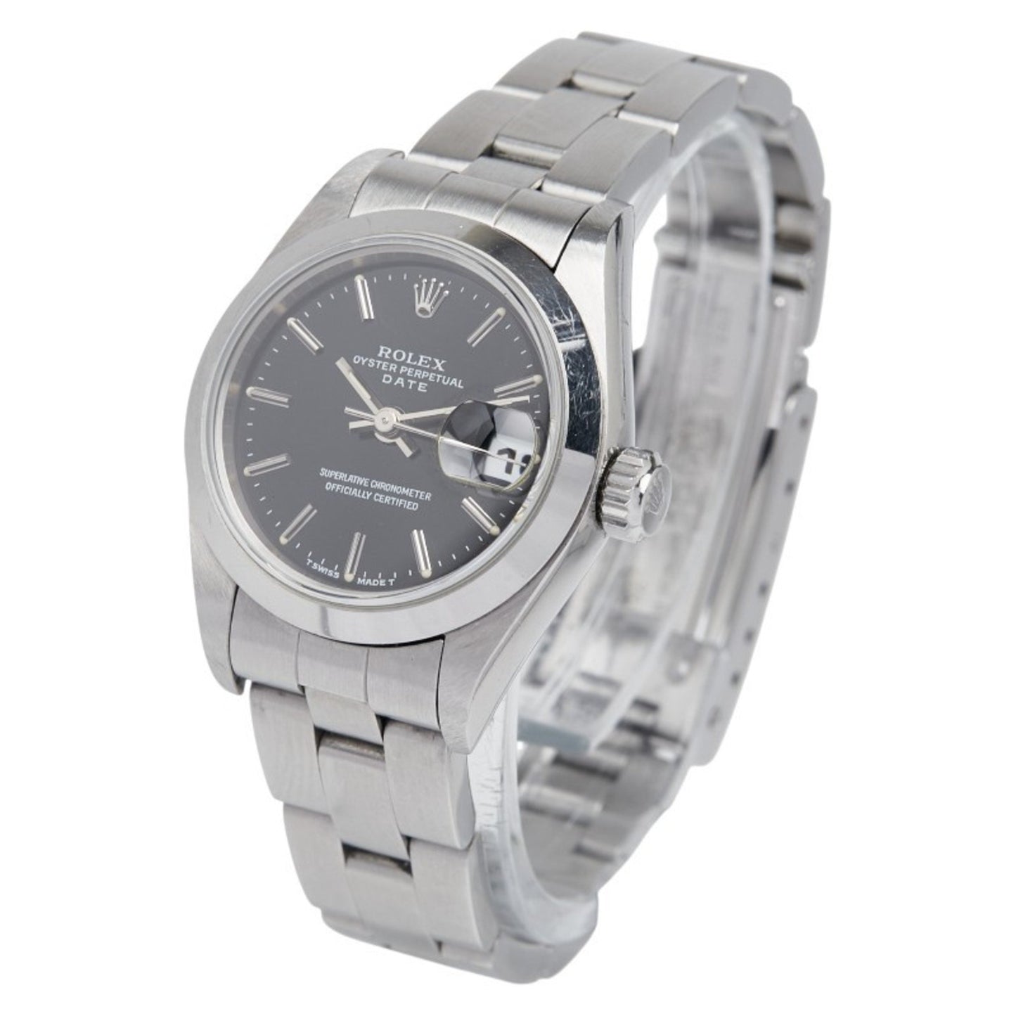 Rolex Oyster Perpetual Watch 69160 Automatic Black Dial Stainless Steel