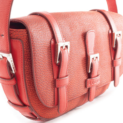Loewe Senda Handbag In Red Leather