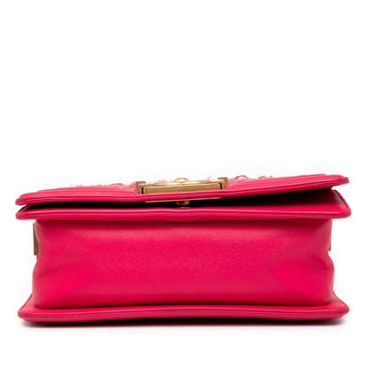 Chanel Boy Chanel 20 Chain Shoulder Bag In Pink Tweed