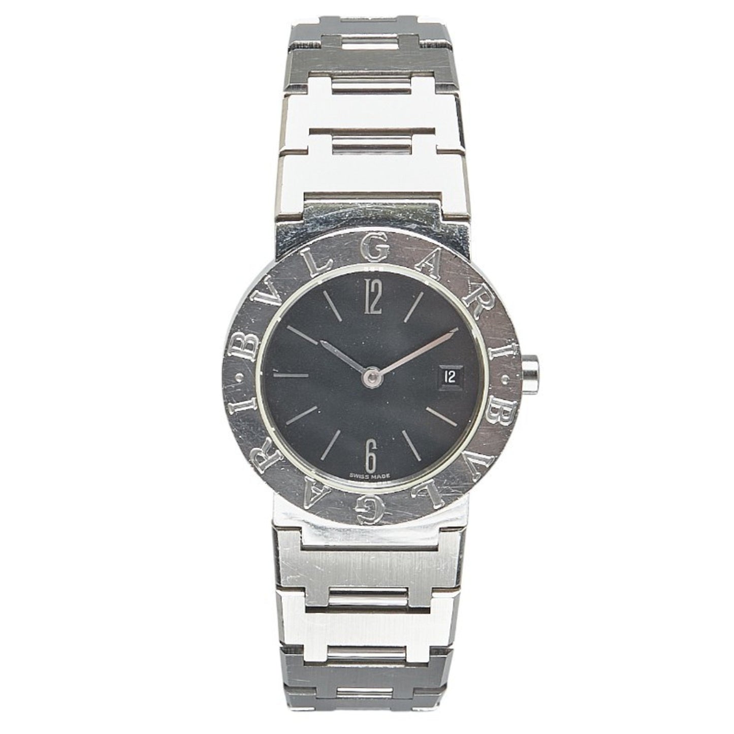 Bvlgari Watch Bb26Ss Quartz Black Dial Stainless Steel