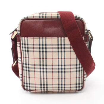 Burberry Nova Check Shoulder Bag Canvas Leather