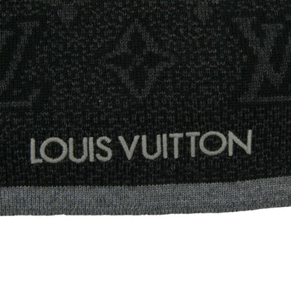 Louis Vuitton Monogram Eclipse Echarpe My Scarf M73468 Black/Gray Wool
