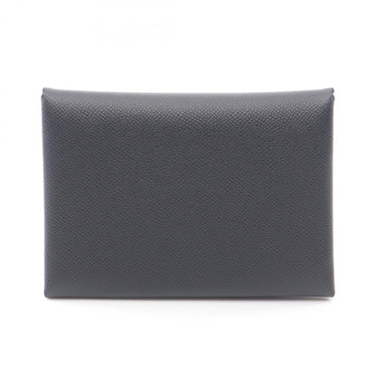 Hermes Herms Calvi Duo Wallet/Coin Case Leather Wallet Veau Madame