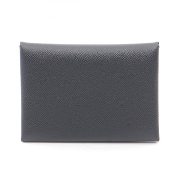 Hermes Herms Calvi Duo Wallet/Coin Case Leather Wallet Veau Madame