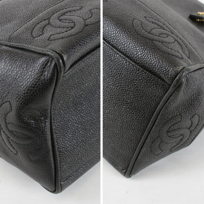 Chanel Triple Coco Shoulder Bag Leather Black