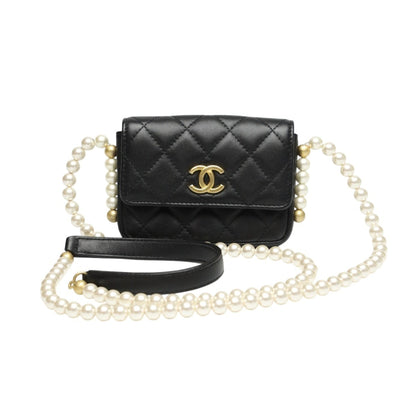 Chanel Mini Matelasse Shoulder Bag In Black Lambskin