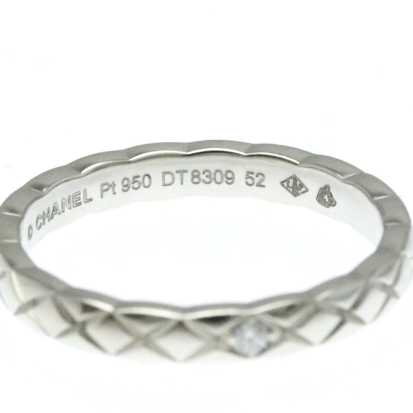 Chanel Coco Crush Ring Mini Model 1P Diamond Platinum Fashion Diamond Band Ring Silver