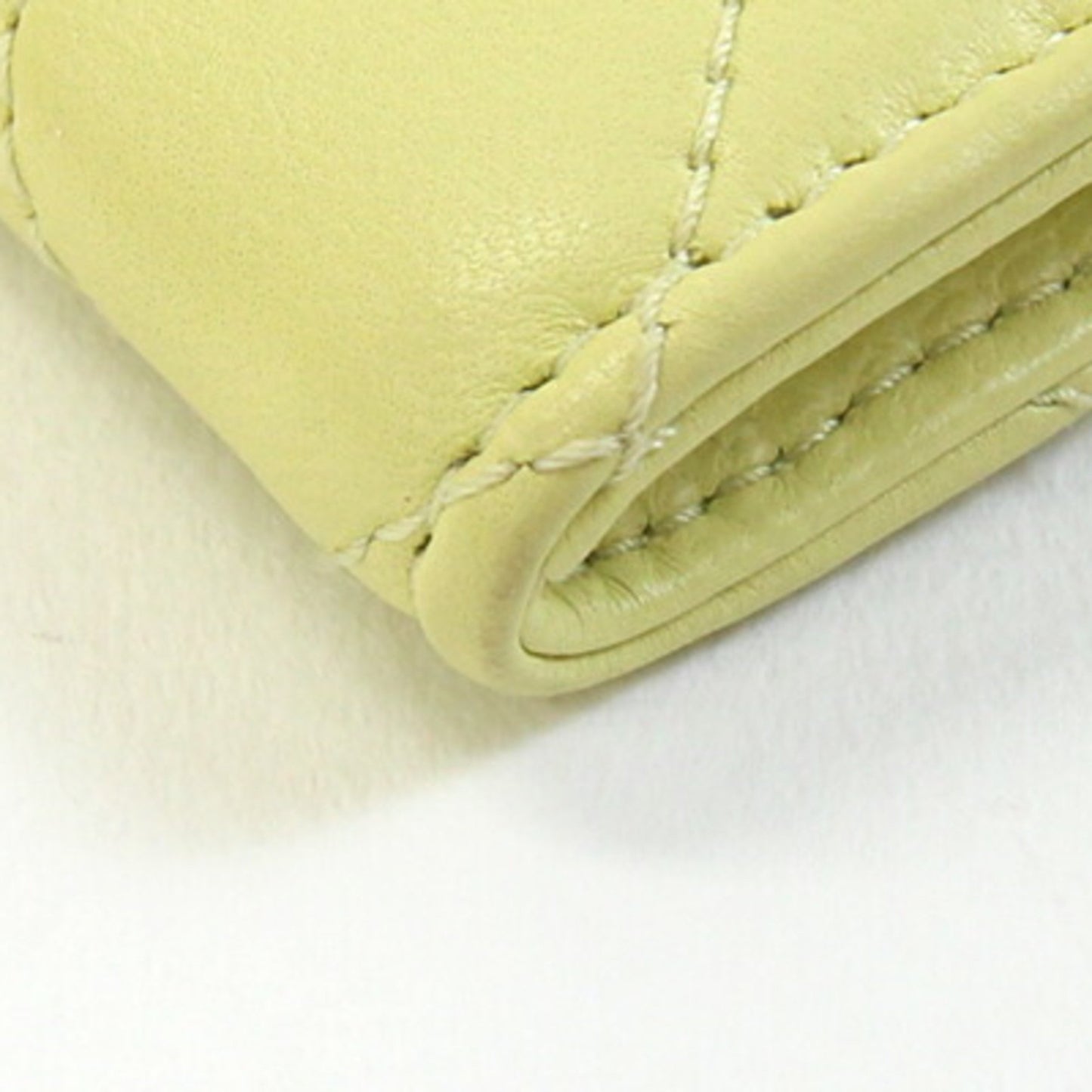 Chanel Card Case Matelasse Classic Flap Ap0214 Yellow Lambskin Business Holder Coin Coco Mark