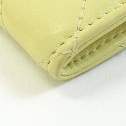 Chanel Card Case Matelasse Classic Flap Ap0214 Yellow Lambskin Business Holder Coin Coco Mark