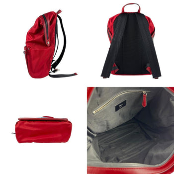 Fendi Backpack Nylon Leather Red X Yellow Blue