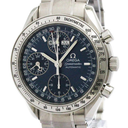 Omega Speedmaster Triple Date Steel Automatic Watch 3523.80 Polished